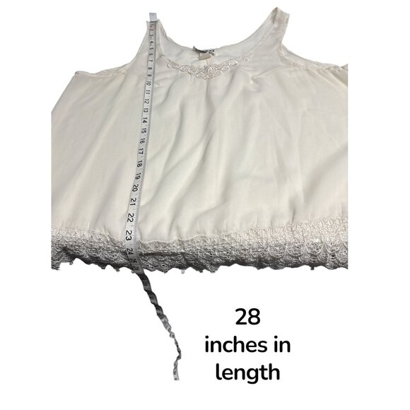 Sleeveless Cream H20 Top With Lace Trim - Picture 8 of 8